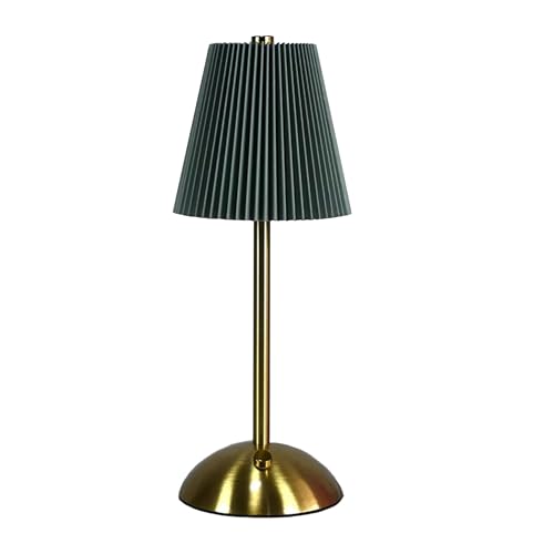 PRIME ESSENTIALS® Lámpara LED de Mesita de Noche, Salón o Dormitorio Inalámbrica I Lámpara Táctil de Mesa de Lectura Recargable I 3 Modos de Luz con Brillo Ajustable para Interiores I Color Verde.
