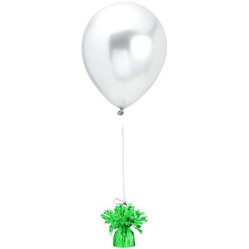 Image of Unique Industries Fringe Foil Balloon Weight, 4.5 inch x 2.25 inch, Green (Pack of 2)