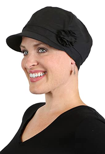 Image of Newsboy Cap Summer Hats for Women Cotton Cancer Headwear Chemo Hair Loss Head Coverings Brighton