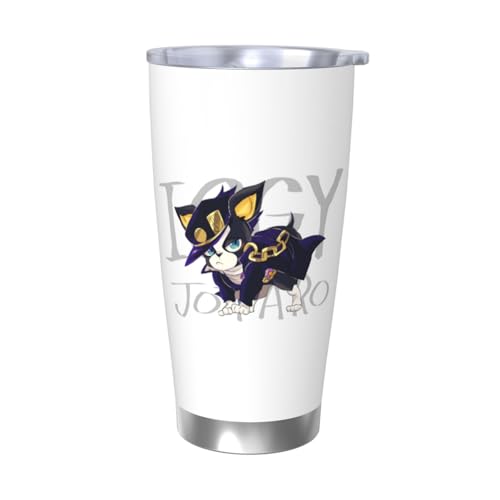 ジョジョの奇妙な冒険 水筒 真空断熱ケータイマグ 600ml ステンレスボトル 車用 直飲み 保温 保冷 フタ付きコーヒーカップ アウトドア 車のネイブに最適 スポーツタイプ ステンレスクールボトル 軽量 隔? 水筒 男の子 女の子