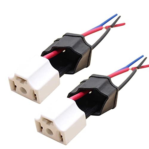 Pack Of 2 - Car Socket Xenon Led Light Bulb Truck Headlight Connector Female Pigtail Plug Adapter Wire Wiring Harness Plug Housing H4 9003 Hb2 #TOP1