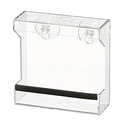 Wild Birds of Joy Window Bird Feeder with Super Strong Suction Cups and High Capacity Seed Tray with Drain Holes, Small, Compact, Clear Acrylic, Easy Clean, Outside Feeders for Transparent Viewing