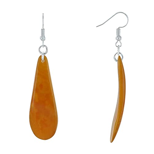 Boucles d'oreilles goutte incurvée en tagua Les Poulettes Bijoux légères anti irritation