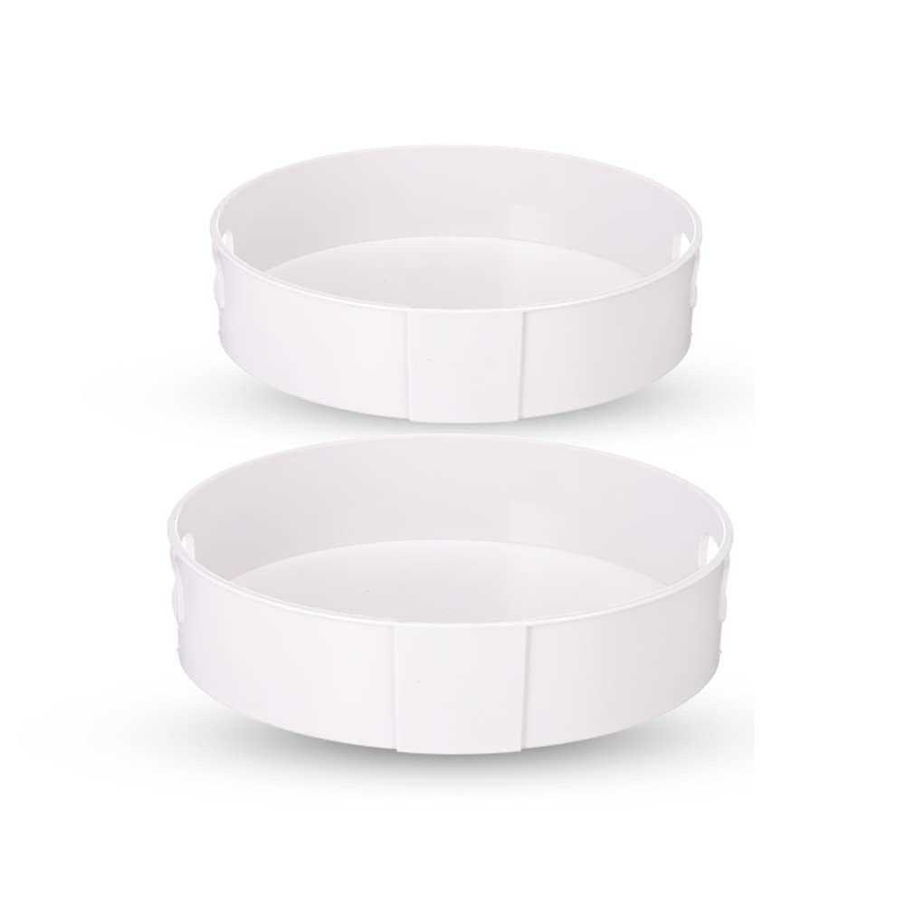 Plato Giratorio Redondo Lazy Susan con asa, Paquete de 2 bandejas de Almacenamiento giratorias para Cocina, Organizador de Especias para gabinete, despensa, Nevera, encimera, tocador (Color