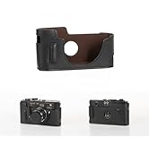 Amazon.com : MRZHOUCASE Genuine Black Cowhide Leather Camera Half