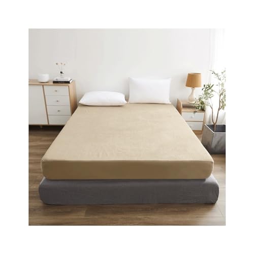 Colchón impermeable protector ajustable sabanas algodón de felpa oro 180x200x30cm para cama 2