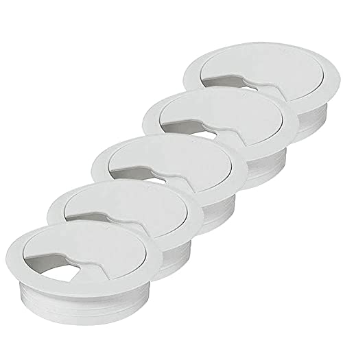 Masa Üstü Kablo Kanalı Deliği Kapağı Beyaz Masa Kapağı 6 cm (5 Adet)