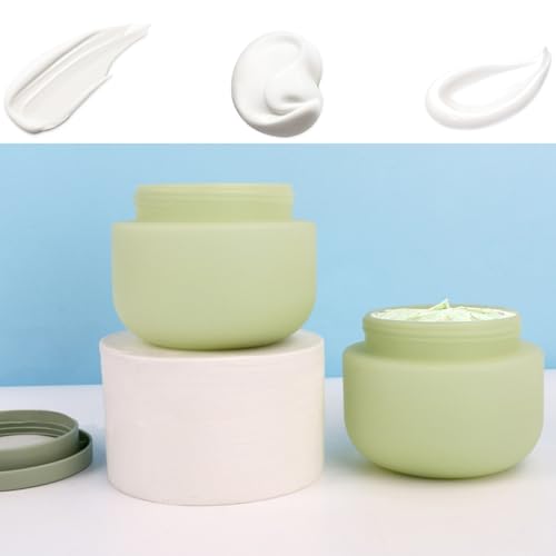 Qeuly 8.8 Oz Plastic Jars With Lids，2 Pcs Cosmetic Containers With Lids, Leak Proof Cosmetic Jars, Body Butter Containers for Cream, Bath Salt, Sugar Scrub, Gel, Slime, Rhinestone Storage2