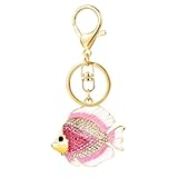Photo Gallery reizteko portachiavi a forma di pesce con strass e ciondolo per borsa, colore: rosa Photo Gallery reizteko portachiavi a forma di pesce con strass e ciondolo per borsa, colore: rosa