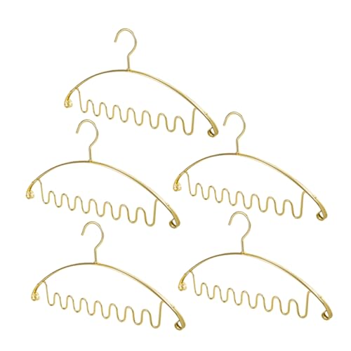 Cabilock Multi Hangers Space Saving Closet Organizer 5pcs Belt Hanger Holder Prong Hooks Belt Racks Gold