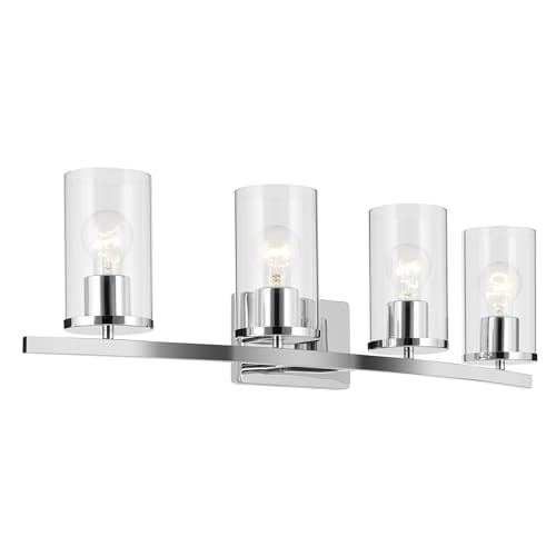 Kichler Crosby 4-Light Bathroom Vanity Light, Chrome