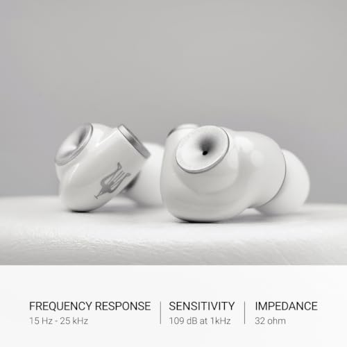 Image of MEZE AUDIO Alba | Wired in-Ear Monitor Headphones for Audiophiles | USB-C Adapter Included | Widely Compatible | Noise Isolating | Ergonomic Metal Chassis (White w /o Adapter)