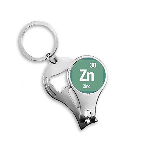 Zn Zinc Chemical Element Science Nail Nipper Ring Key Chain Bottle Opener Clipper