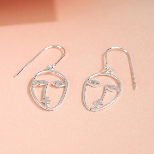 Boma Jewelry Sterling Silver Picasso Artist Face Hanging Dangle Earrings3