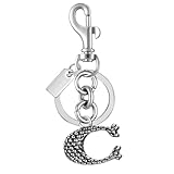 Cute Bag Charms,Handbag Charms for Purses,Snake Printed Letter Keychain,Gift for Women Cute Backpack Car Key Accessories (Silver)
