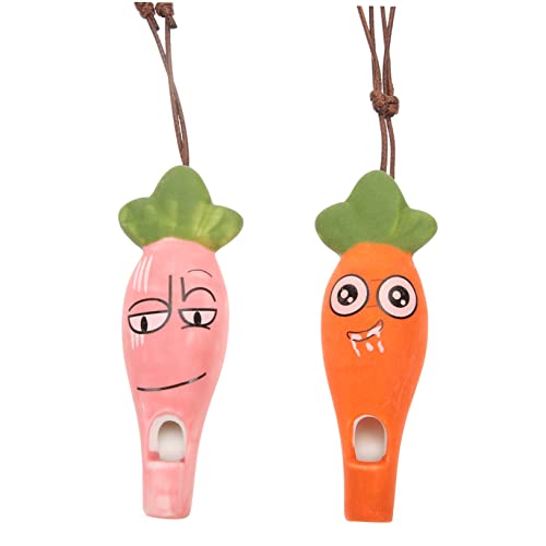 INOOMP 2pièces Sifflet Carotte Céramique Pour Garçon Fille Jouet Musical De Pâques à Porter Pour Amusement Et Développement De Attention