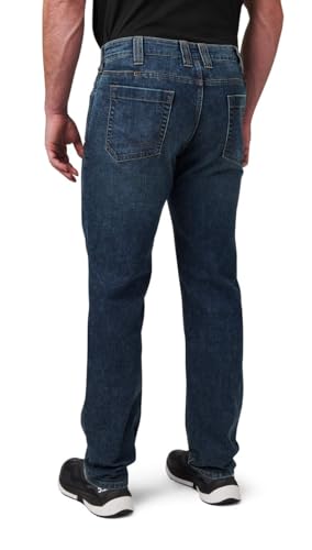 5.11 Defender-Flex Straight Fit Men's Jean, 40X30, Basic Blue Wash, 745583