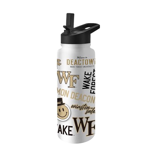 Image of Logo Brands NCAA Native 34 oz Quencher Water Bottle - | Local Icons Design | Double-Wall Insulated| Leak-Proof Lid & Built-In Straw