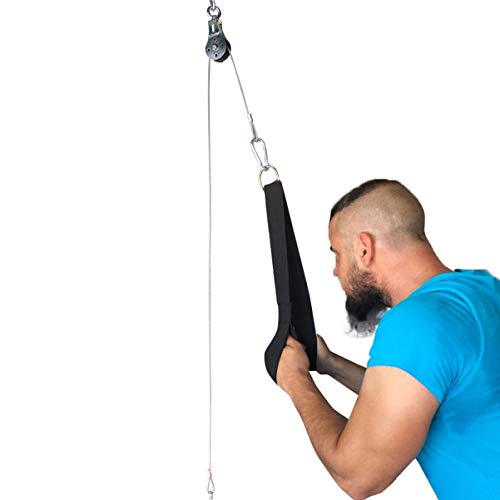 IMIKEYA Fitness LAT e sistema de polia de elevação, cabo ajustável com pino de carregamento para trí