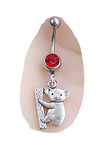 SDFBMJN Koala Bear Belly Button Ring, Silver Koala Bear Jewelry Australia Belly Button Jewelry Bellybutton Ring Body Jewelry