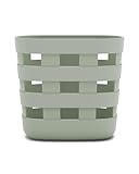 Lalo Bath Time Storage Bin - Keep Items Organized & Dry with Non-Toxic Plastic, Easy Cleanup, Removable Drying Bin, Woven Baby Organizer, Secure Wall Attachment, 9 x 5.5 x 8.5 in - Sage