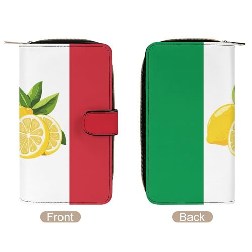 Italy Italian Lemon Town Flag Stylish Leather Wallet Womens Mens Slim Purse Secure Card Holder Durable Bifold Clutch Handbag3