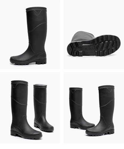 Rojeam Mens Rain Boots Waterproof Garden Shoes Rain Shoes 6