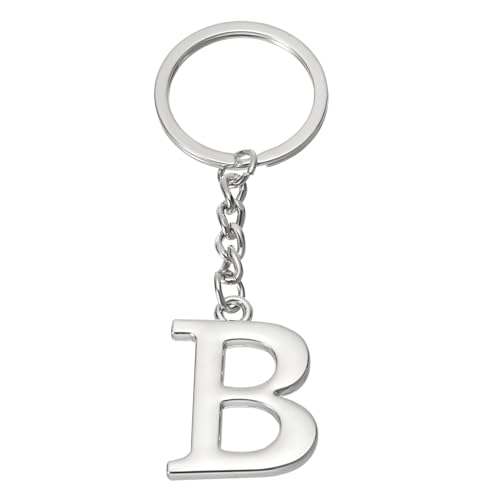 PATIKIL Porte-Clés avec Initiale, Pendentif de Lettre B pour Bricolage, Décoration de Sac à Dos, Cadeaux de Fête pour Hommes et Femmes, Argenté