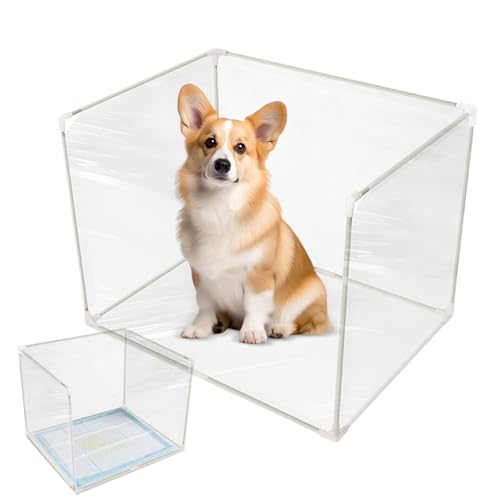 Protección de Katzklo - Fácil de limpiar para baño de catzaine | Conjunto de entrenamiento con pantalla de borde alto y privacidad | para apartamentos, animales apuntados