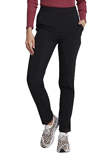 Black Mid Rise Women's Pull-on Scrub Pant by Dickies Riveting