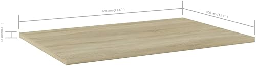 Miniatura 225 de Juego de 4 tableros de estantería, paneles de repuesto, unidades de almacenamiento, estantes de exhibición organizadores, gris hormigón, 31.5 x 11.8