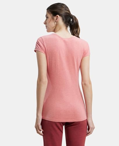 Image of Jockey UL03 Women's Super Combed Cotton Elastane Stretch Slim Fit Solid V Neck Henley Styled Half Sleeve T-Shirt