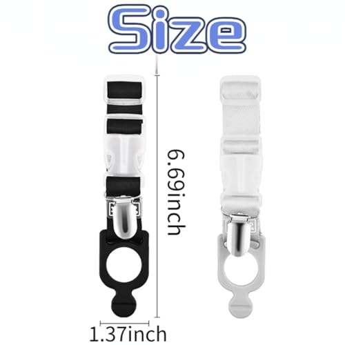 Image of Luggage Straps,2 PCS Luggage Strap Jacket Gripper,Adjustable Add-A-Bag Suitcase Belts with Hat Clip & Water Bottle Carrier for Hiking,Travel (Black)