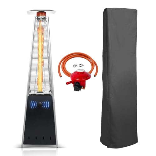 BU-KO Outdoor Patio Gas Heater | Garden, Camp, BBQ Parties | Stainless Steel Pyramid Style 13kw...