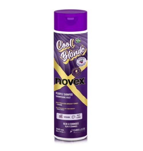 Novex Champú tonificante morado rubio frío de 101 onzas  101fl oz - Champú morado neutraliza tonifica con extracto de acai y ceramidas para cabello