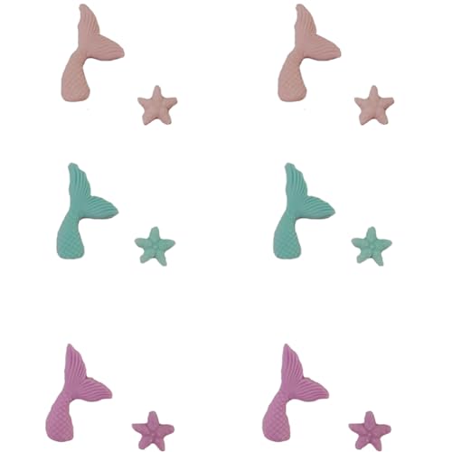 Image of Mermaid Sprinkles Icing Decoration for Cupcake Decorating, Edible Mermaid Starfish Cake Cupcake Topper for Baking Cookie Ice Cream Candy Decoration
