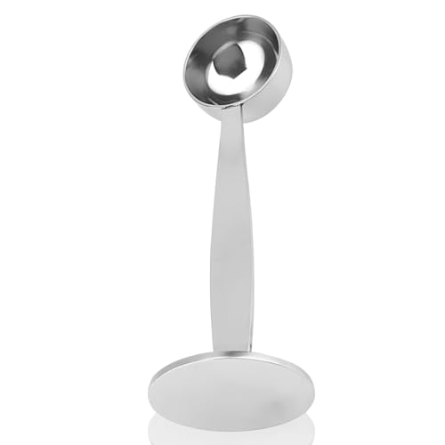 Dosatore per macchine da caffè, Cucchiaio Dosatore Caffe per Macchina Espresso con Tamper, in Acciaio Inox, Multifunzione per Misurazione Proteine, cacao, tè, 14.5cm/5.7inch