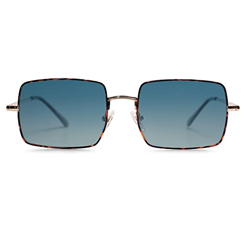 SOJOS Polarized Sunglasses for Womens Mens,Rectangle Polygon Retro Vintage Shades Classic Vintage Shades SJ1168