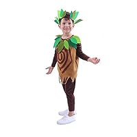 Quenny Halloween new children's Groot costumes,make-up party cute tree people stage performance costumes. (Costume, Large(8-10Y))