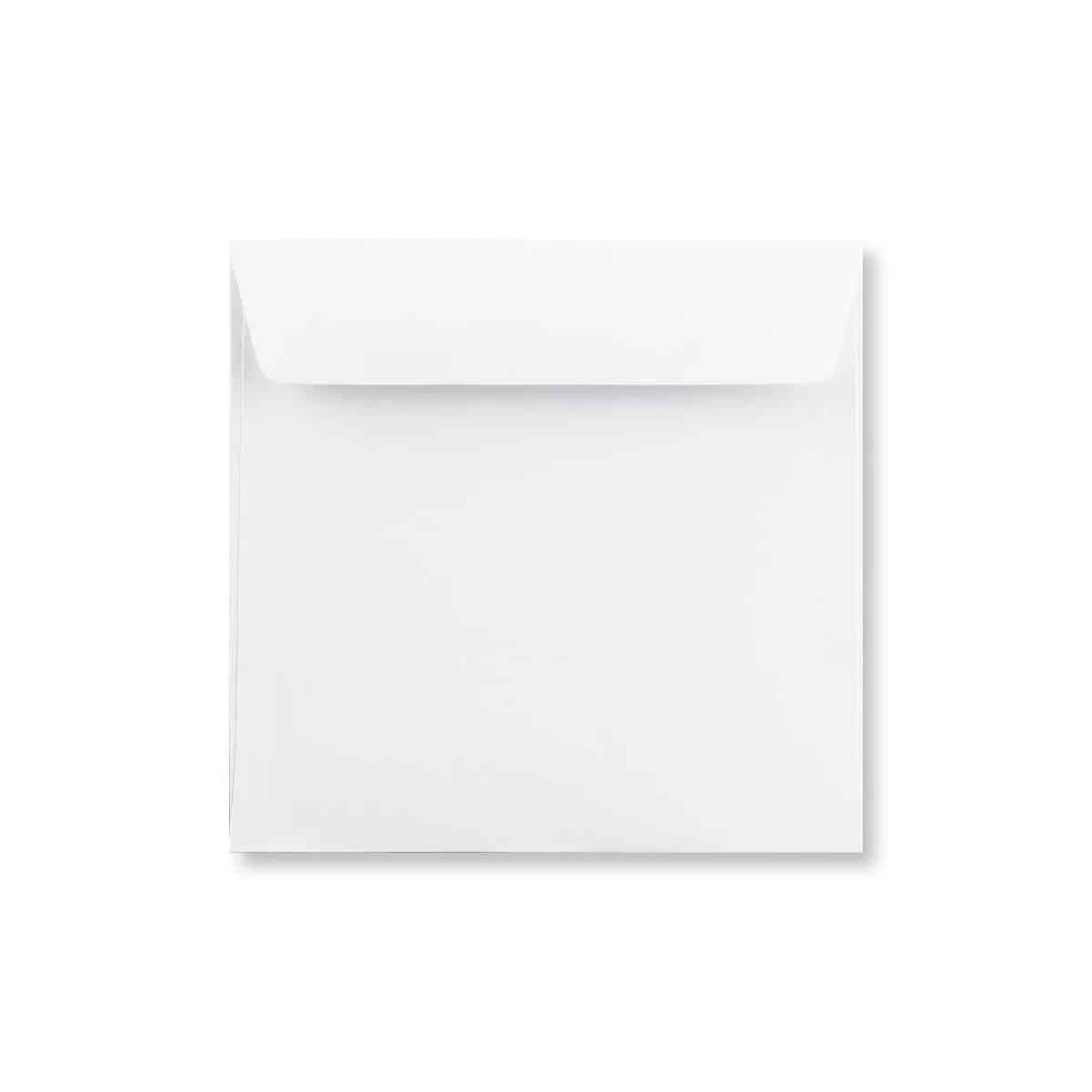 100 Pure White Square Envelopes - 155mm x 155mm - Straight Wallet Flap Peel/Seal White Coloured Envelopes - 120gsm Clariana Paper - to Fit 6 inch Square Inserts