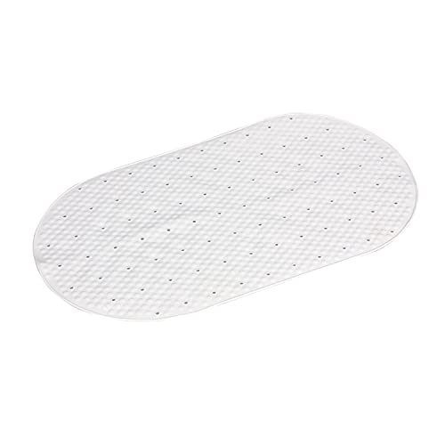 Gedy G-Solid Tappeto Antiscivolo Vasca con Ventose, Misure: 39x69, Tappetino Bagno in Resina, Finitura Bianca, Design R&S, 100% Made in Italy, Tappeto Lavabile in Lavatrice, 2 Anni Garanzia