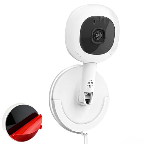 Annkoifu Adhesive Wall Mount for Nanit Pro Flex Stand No Drill Camera Wall Mount Bracket Portable Electronic Device Mount - Round Two Ways Easy Installation with Strong Tape and Screws White
