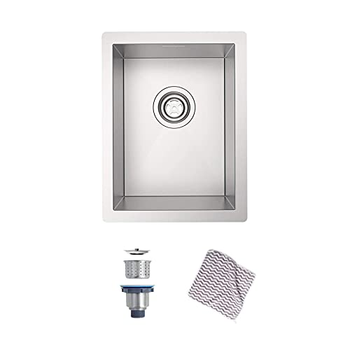 Flash Deals - 40% OFF Bar Sink, MENSARJOR 14'' x 18'' Single Bowl Kitchen Sink, 16 Gauge Undermount Stainless Steel Square Small Kitchen Sinks, Bar or Prep Sink Drop in (14" x 18" x 8.5") Flash Deals - 40% OFF Bar Sink, MENSARJOR 14'' x 18'' Single Bowl Kitchen Sink, 16 Gauge Undermount Stainless Steel Square Small Kitchen Sinks, Bar or Prep Sink Drop in (14" x 18" x 8.5")
