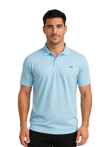 Image of Force NXT Men's Premium Microfiber Fabric Solid T-Shirt | Polo Neck Half-Sleeves T-Shirt for Men | Label Free with Anti-Static for Daily Uses