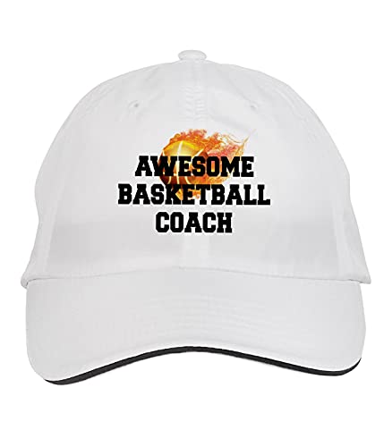 Makoroni - Awesome Basketball Coach Basketball Player Hat Adjustable Cap, DesG3 White