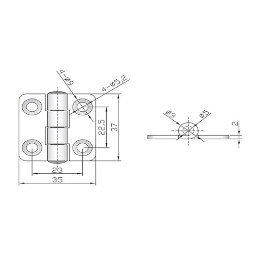 Bisagra de acero inoxidable 253-1 con acabado premium para paneles de control industrial 7