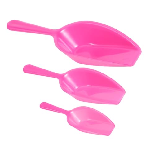 TEHAUX 3-pc Pink Plastic Scoops Set for Jewelry Storage Bead Organizer DIY Craft Tool