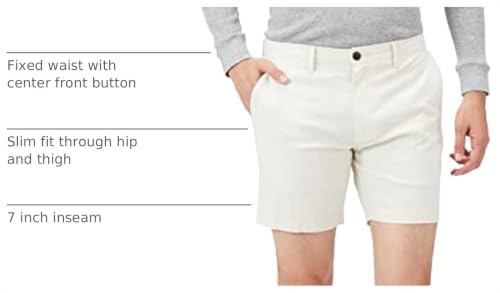 Image of Amazon Essentials Men's Slim-Fit 7 inch Lightweight Comfort Stretch Oxford Shorts with Tapered Leg