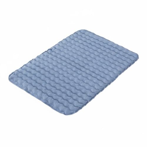 KiBcsLic Sobrecolchón Alivio Presión Silencioso Sobrecolchón Transpirable sin Inflado Cama, 90 120cm, Azul Claro con Patrón De Ondas