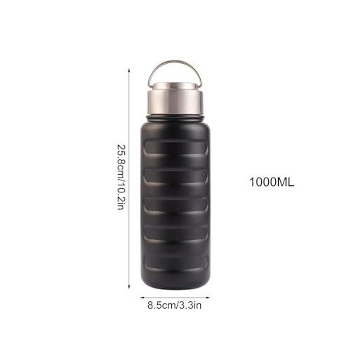 Botella de agua de acero inoxidable para bebidas calientes y termo portátil de 1 L 6
